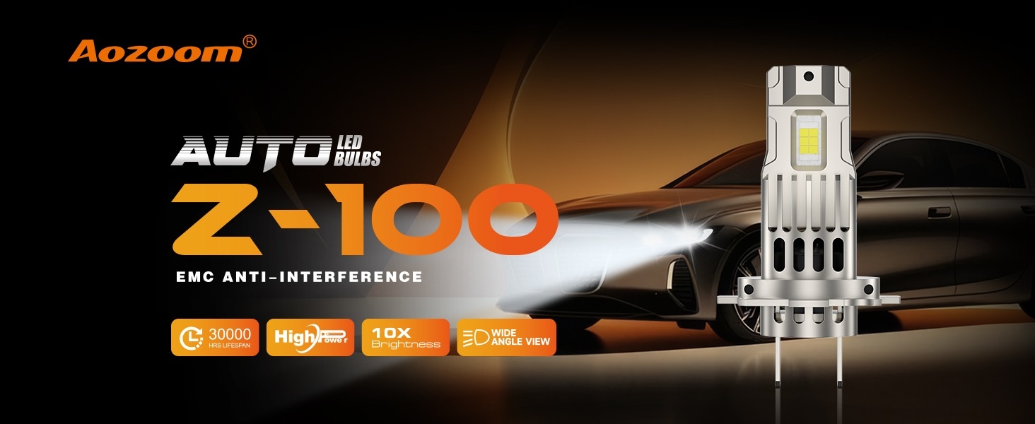 H7 Z-100 Series Ultra-High Brightness 6000LM 60W LED Bulbs 6000K Cool White detail 1