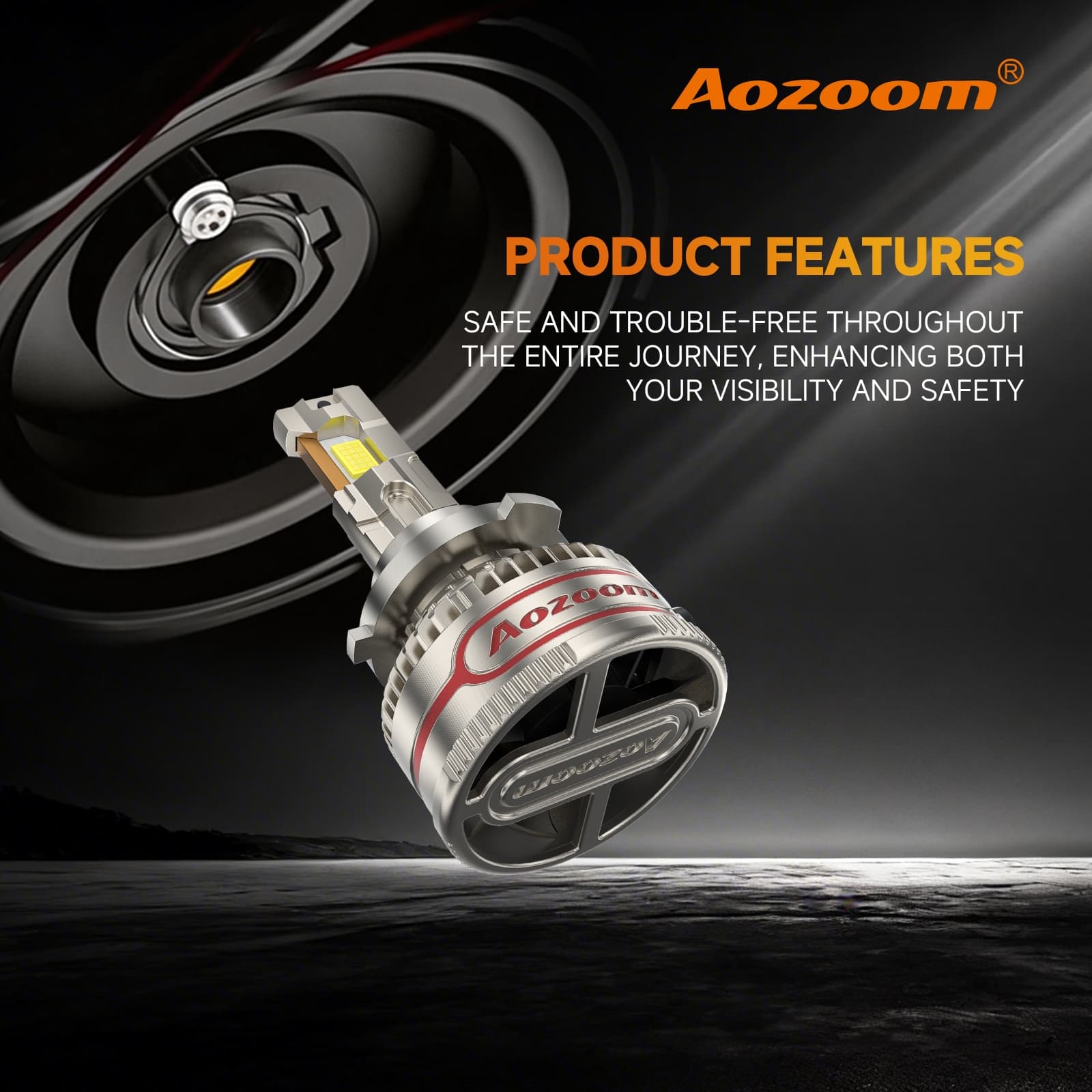 Aozoom Z-200 Pro Series H4 LED Bulbs, Brightness 16000LM 150W thumbnail 2