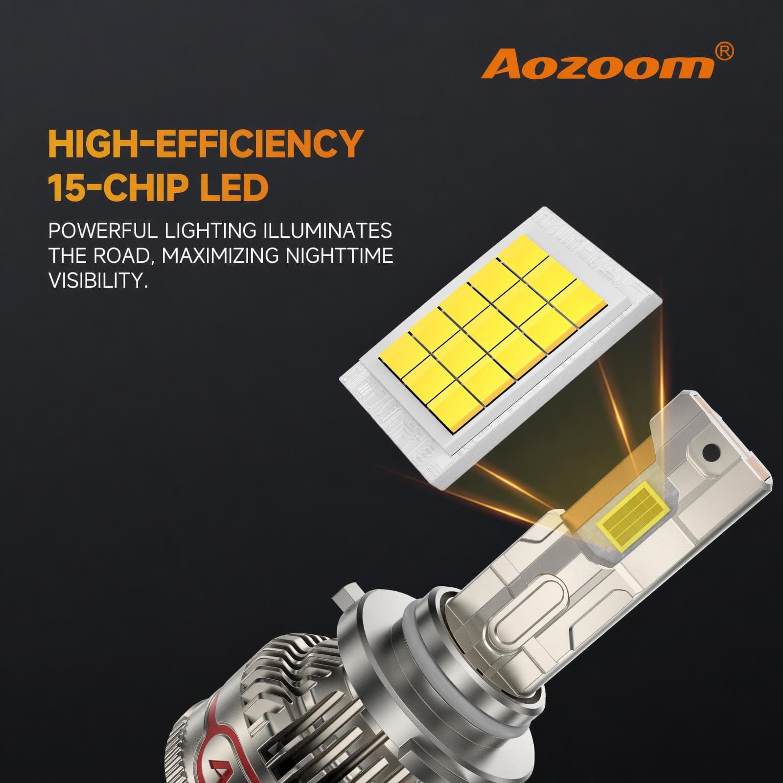 Aozoom Z-200 Pro Series 9005 LED Bulbs, Brightness 16000LM 150W thumbnail 2