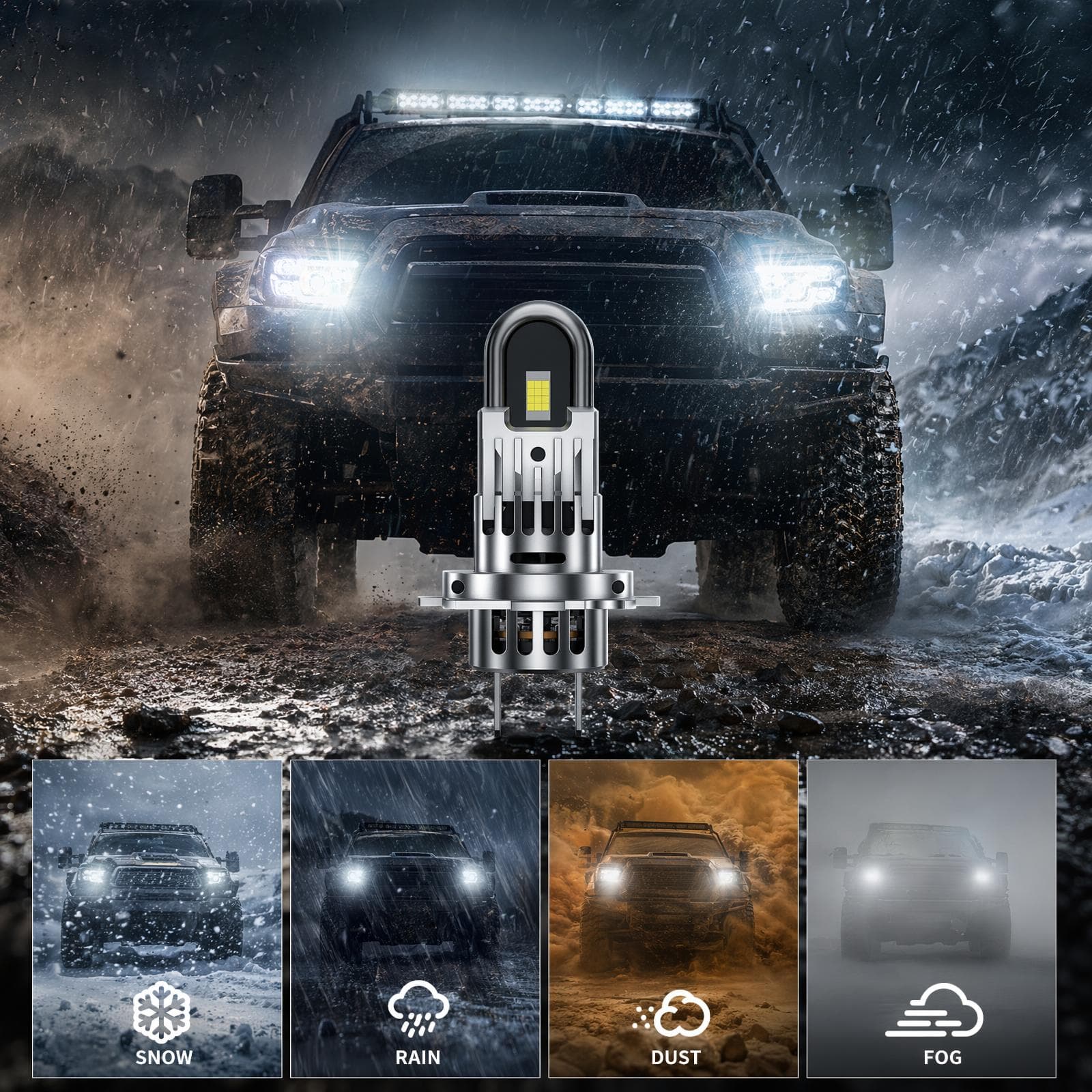 Aozoom Z-100 Pro Series H7 LED Bulbs, Brightness 8000LM 70W thumbnail 2