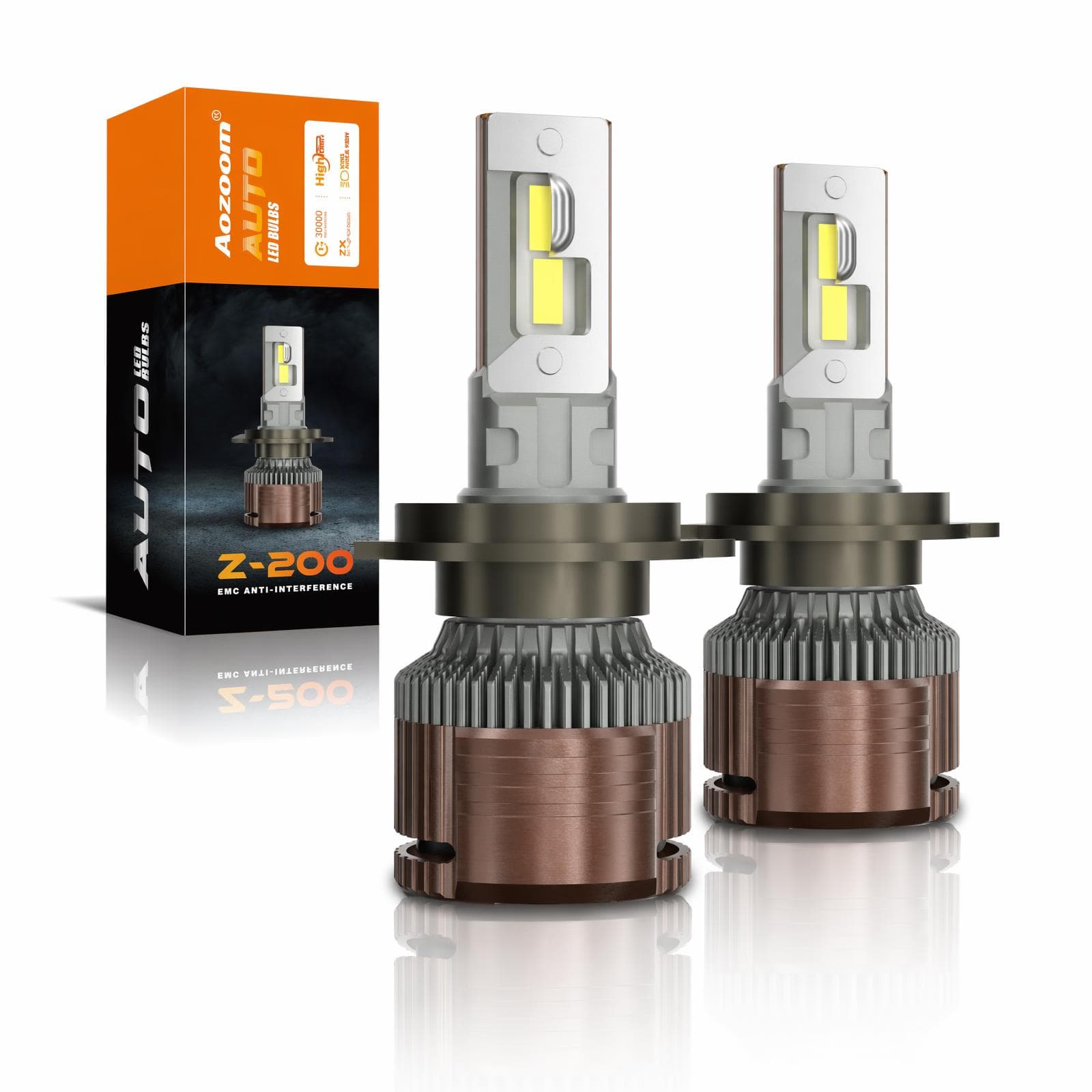 Aozoom Z-200 Series H4 LED Bulbs, Brightness 13000LM 130W thumbnail 1