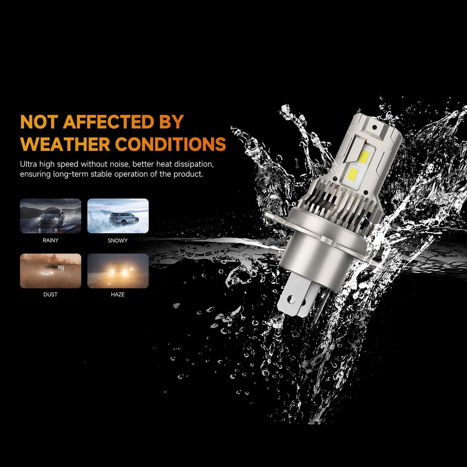 Aozoom Z-100 Series H4 LED Bulbs, Brightness 7000LM 70W thumbnail 3