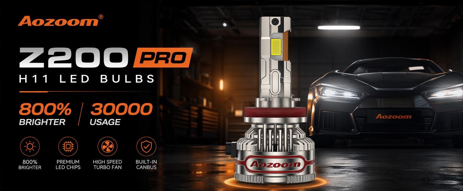 Aozoom Z-200 Pro Series H11 LED Bulbs, Brightness 16000LM 150W detail 1
