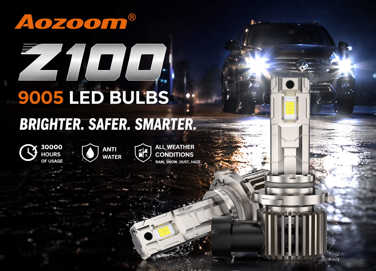Aozoom Z-100 Series 9005 LED Bulbs, Brightness 7000LM 70W detail 1