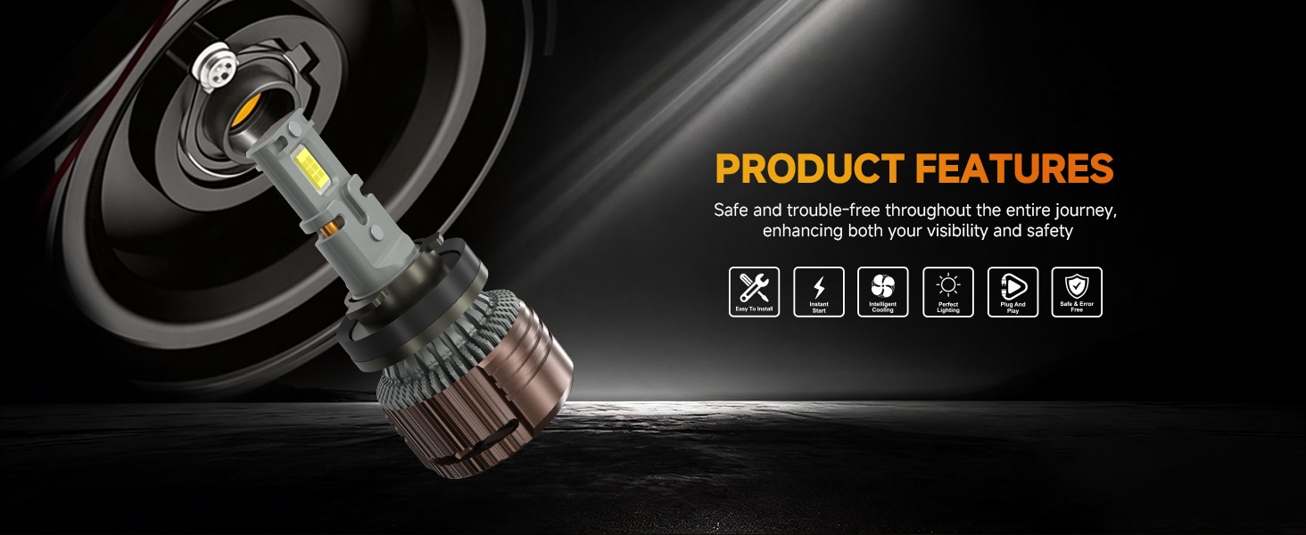 Aozoom Z-200 Series H11 LED Bulbs, Brightness 13000LM 130W detail 1