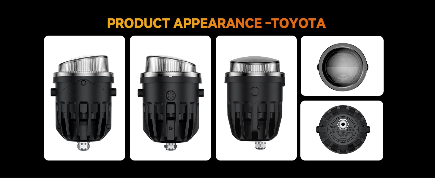 Aozoom F20 Series Fog Lights, Toyota Bi-color, White Yellow detail 10