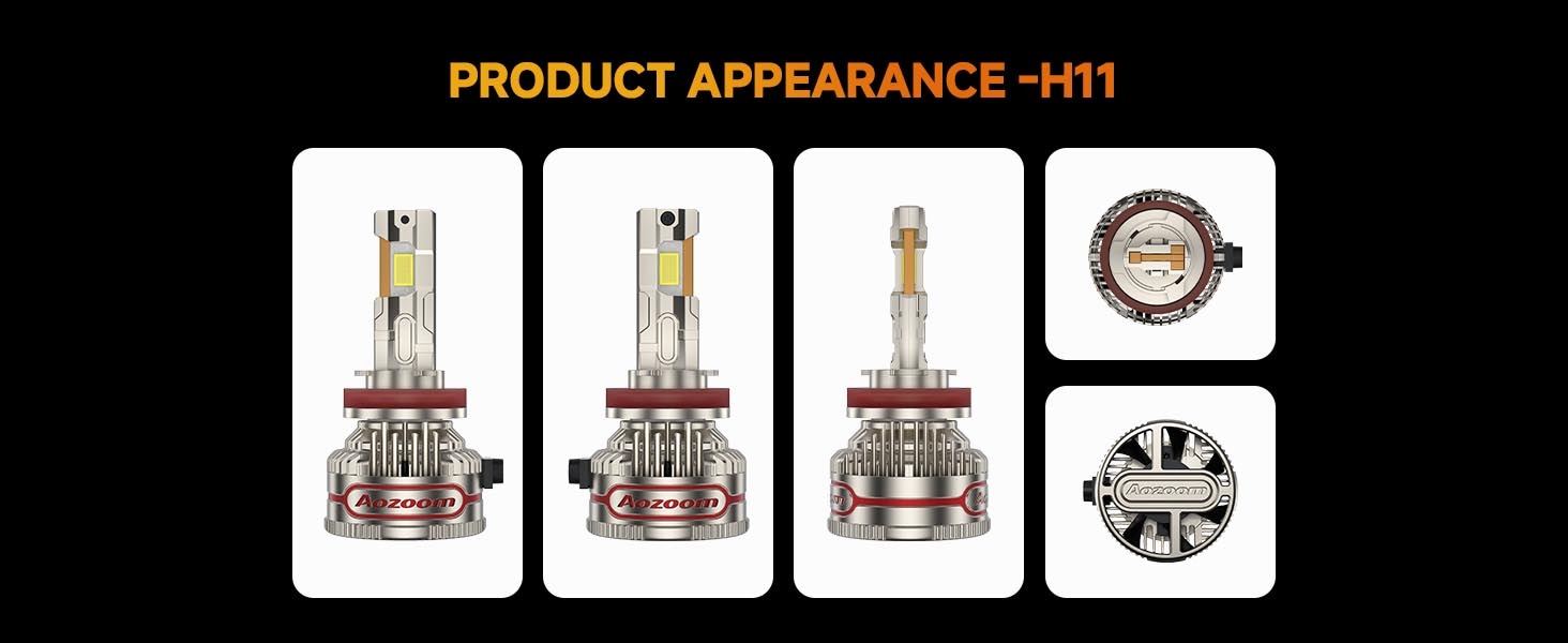 Aozoom Z-200 Pro Series H11 LED Bulbs, Brightness 16000LM 150W detail 7