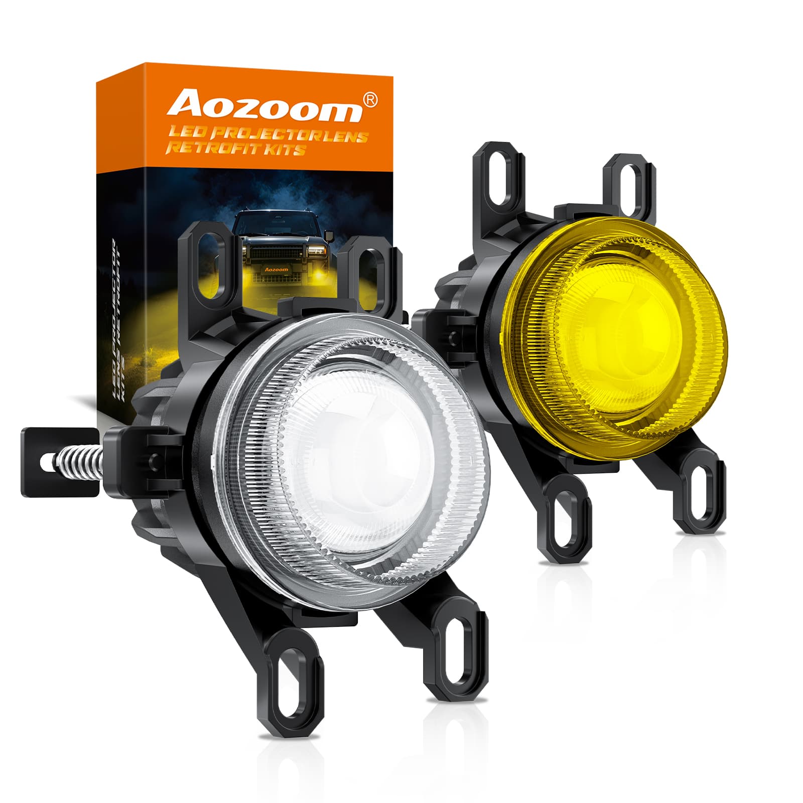 Aozoom F20 Series Fog Lights, Toyota Bi-color, White Yellow image 1